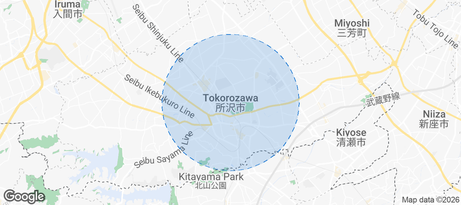 Tokorozawa Airbnb map